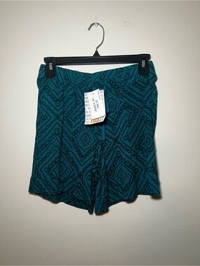 LuLaRoe Jessica Teal and Black Printed Shorts
